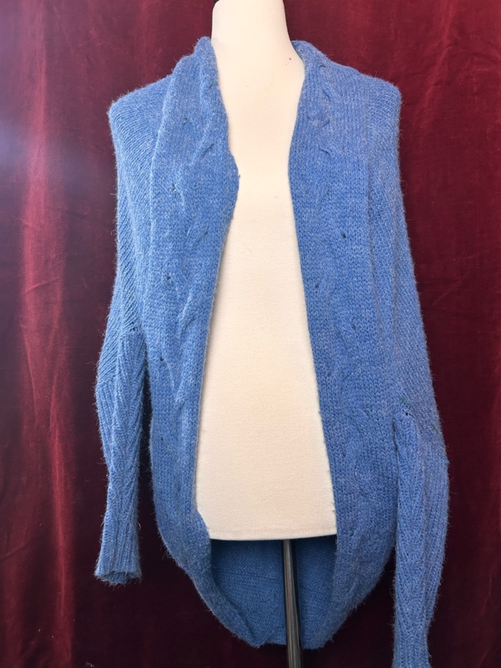 Akualani Blue Open-Front Women's Cardigan
